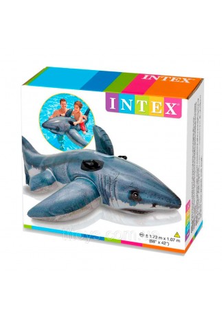 Игрушка надувная INTEX Надувной плотик АКУЛА 173x107cm 3+