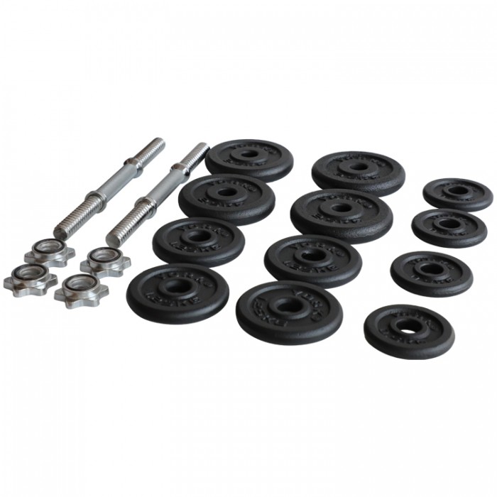 Gantera p/set 20 kg YORK Black Cast Iron Dumbbell Spinlock in PVC case 2429 - 3