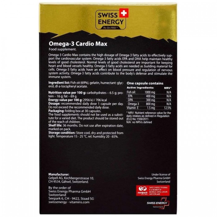 Vitamine Swiss Energy Swiss Energy Omega-3 CARDIO MAX blister 30 capsules OMEGA-3-CARDIO-MAX-N30 - imagine №2