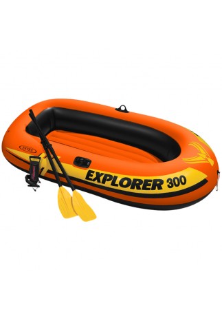 Надувная лодка с веслами и насосом INTEX EXPLORER 300