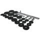 Set gantere si bara 50 kg YORK Black Cast Iron Barbell/Dumbbell Spinlock Set in PVC case 2435 - 2