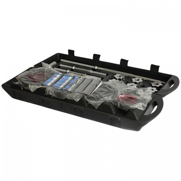 Set gantere si bara 50 kg YORK Black Cast Iron Barbell/Dumbbell Spinlock Set in PVC case 2435 - 4
