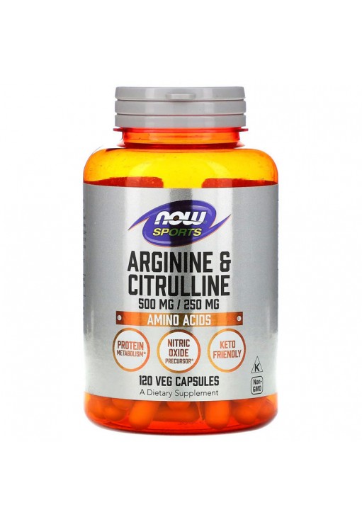 Аргинин и цитрулин Now Foods ARGININE 500mg & CITRULLINE 250MG 120 VCAPS