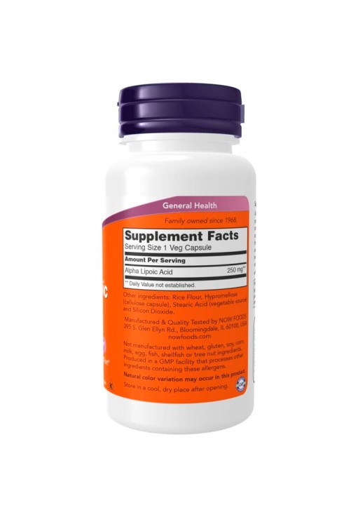 Витамины Now Foods Alpha Lipoic Acid 250 mg