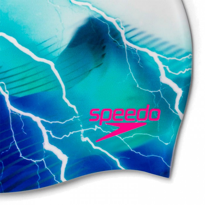 Силиконовая шапочка для плавания Speedo DIGITAL PRINTED CAP 8-1352414648 - изображение №3