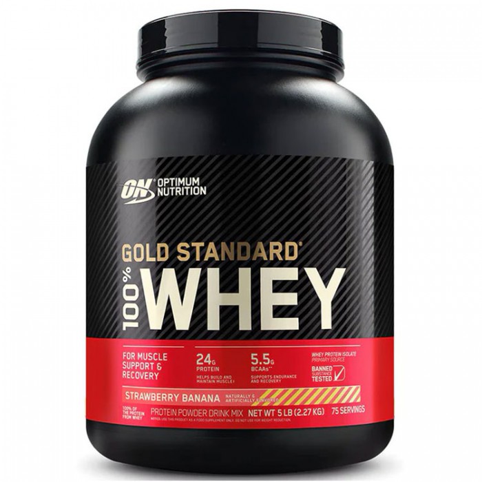 Сывороточный протеин Optimum Nutrition ON 100% WHEY GOLD STRAWBERRY BANANA 5LB 1064650