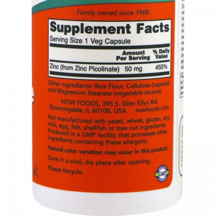 Витамины Now Foods Zinc Picolinate 50 mg NF1552 - 2