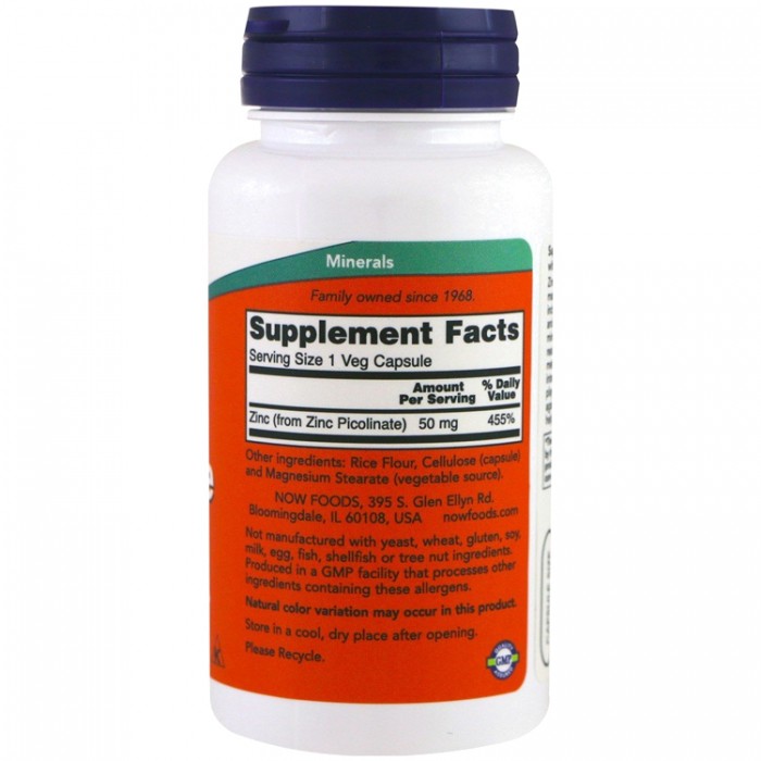 Витамины Now Foods Zinc Picolinate 50 mg NF1552 - 3