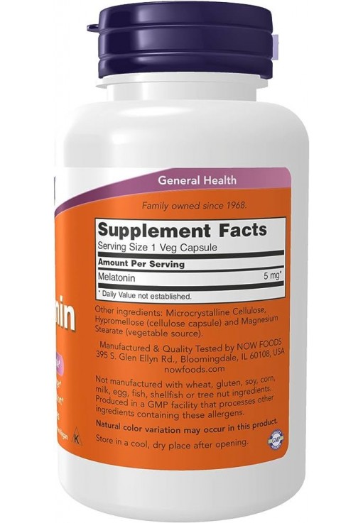 Vitamine Now Foods MELATONIN 5mg  VCAPS   60 VCAPS