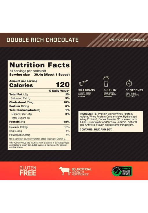 Сывороточный протеин Optimum Nutrition Gold Standard 100% WHEY Double Rich Chocolate 5lb