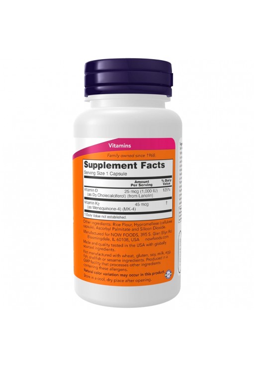 Витамины Now Foods Vitamin D-3 & K-2