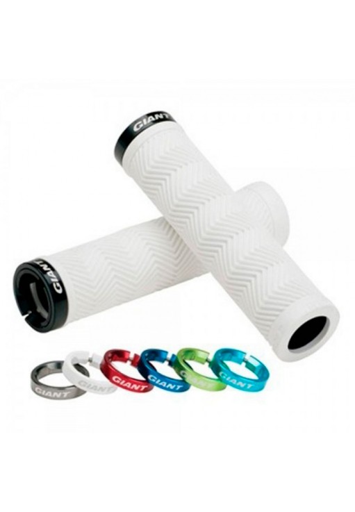 Грипсы Giant GNT SOLE­O MTB WHITE GRIP WGREEN LOCK­ON