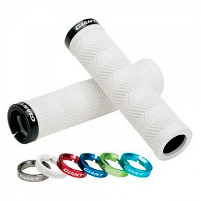 Mansoane Giant GNT SOLEВ­O MTB WHITE GRIP WGREEN LOCKВ­ON 410970
