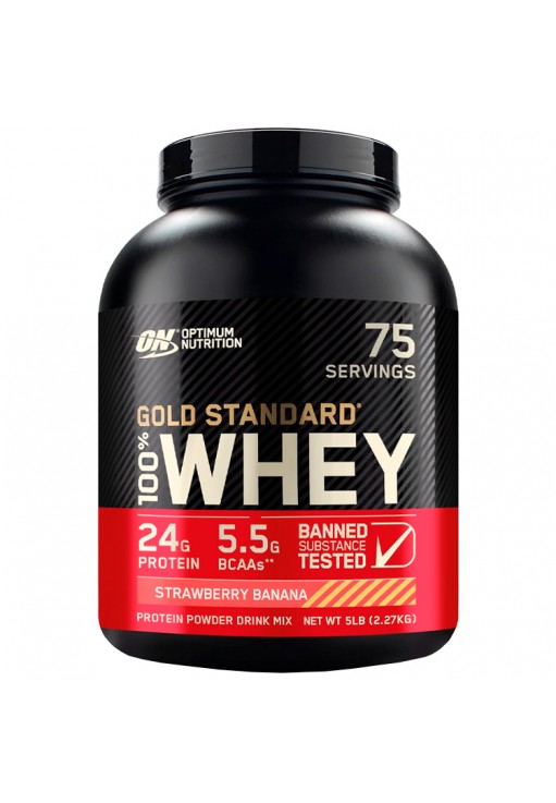 Сывороточный протеин Optimum Nutrition Gold Standard 100% WHEY Strawberry Banana 5lb