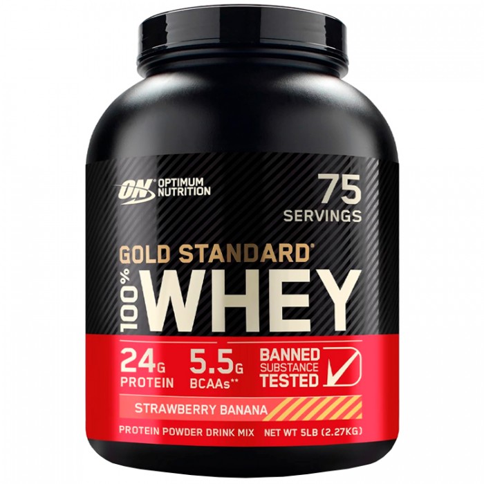 Proteine din zer Optimum Nutrition Gold Standard 100% WHEY Strawberry Banana 5lb 1111971