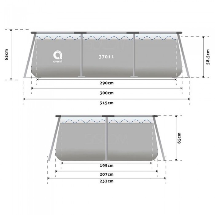 Бассейн с прямоугольным каркасом Avenli Swimming Pool A17771 - изображение №3