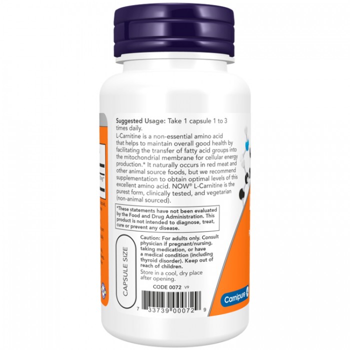 Carnitin Now Sports L-Carnitine, Veg Capsules NF0072 - 2