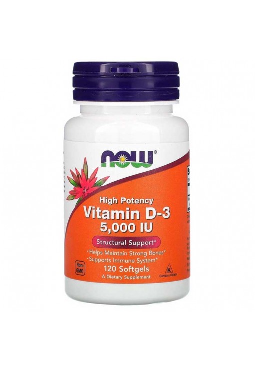 Витамины Now Foods VIT D-3 5000IU 120 SGELS