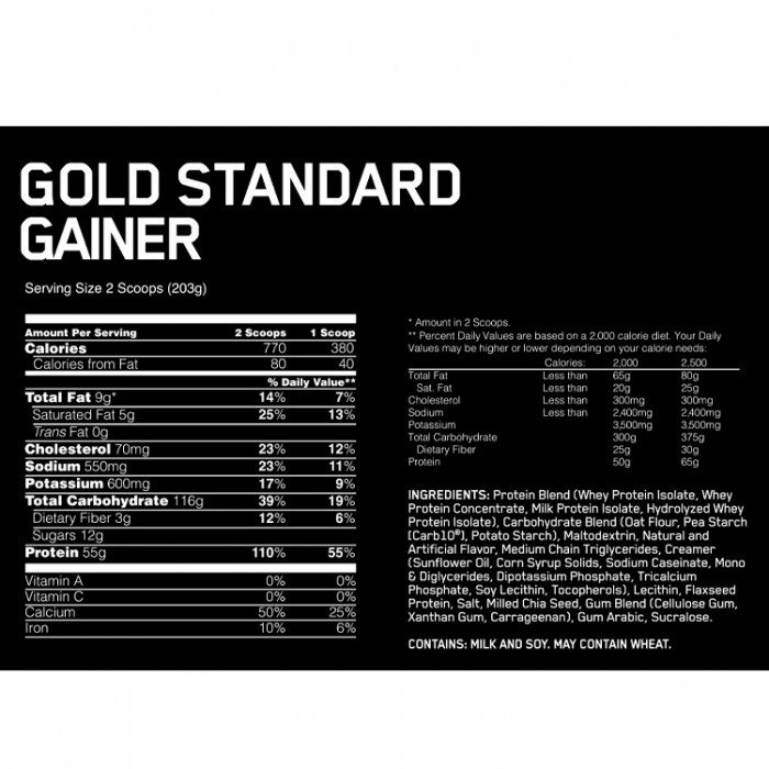 Гейнер Optimum Nutrition Gold Standard Gainer Colossal Chocolate 10.29lb 1069375 - 2