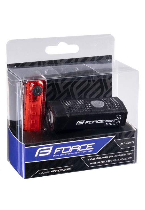 Набор фар для велосипеда Force USB DOT front+rear