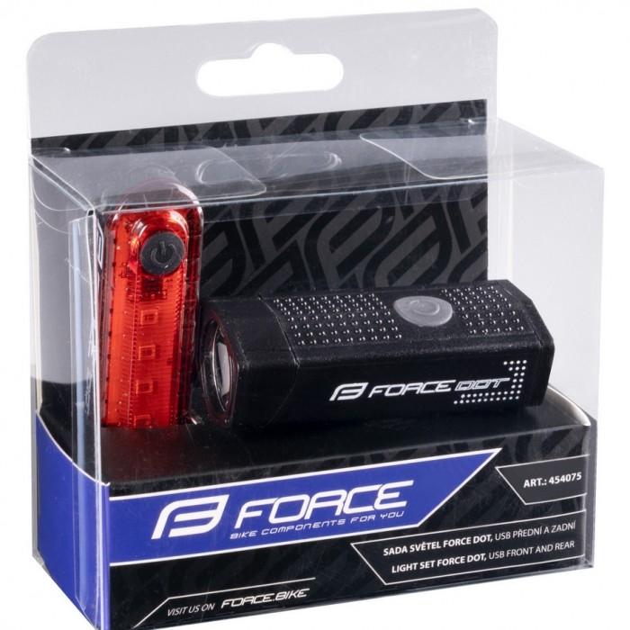 Набор фар для велосипеда Force USB DOT front+rear 454075 - 2