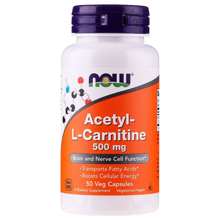 Ацетил-Л-Карнитин Now Sports ACETYL L-CARN 500mg 50 VCAPS NS75