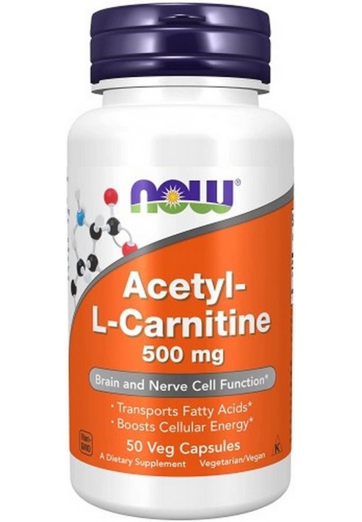 Ацетил-Л-Карнитин Now Sports ACETYL L-CARN 500mg 50 VCAPS