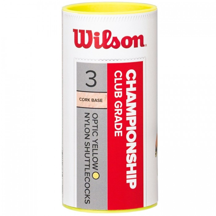 Набор воланов для бадминтона 3 шт Wilson CHAMPIOSHIP YELLOW 77 WRT6040YE77