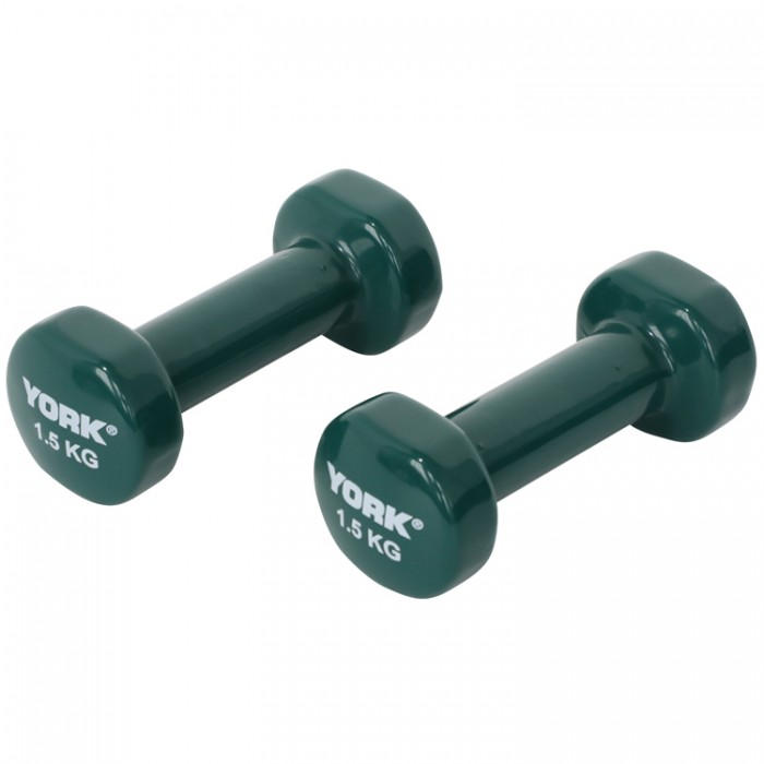 Set gantere 10 kg YORK Vinyl Dipped Dumbbell (Fitbell) Set in case 1678 - 5