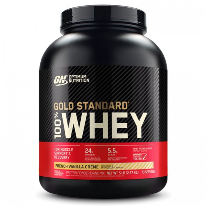 Сывороточный протеин Optimum Nutrition ON 100% WHEY GOLD FRENCH VAN CREME 5LB 1031682 - изображение №2