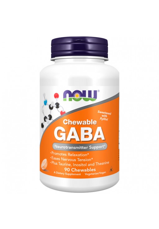 Витамины Now Foods GABA Orange Flavor Chewable Tablets