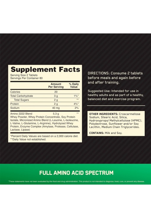 Aminoacizi Optimum Nutrition SUPERIOR AMINO 2222 - 160CT