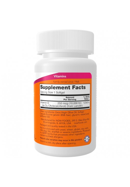 Vitamine Now Foods Vitamin D-3 10,000 IU