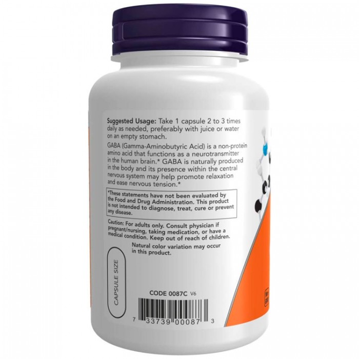 Витамины Now Foods Gaba 500mg NF0087 - 3