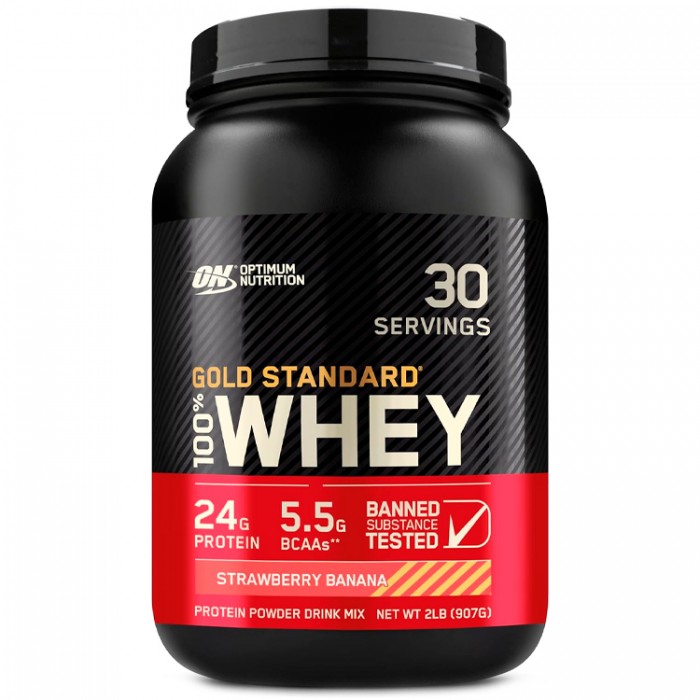 Proteine din zer Optimum Nutrition Gold Standard 100% WHEY Strawberry  Banana 2lb 1111988
