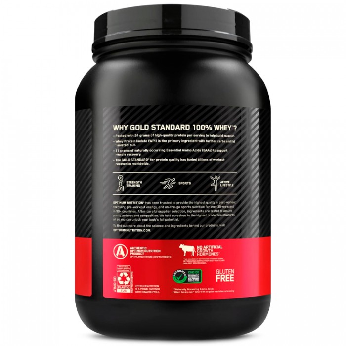 Proteine din zer Optimum Nutrition Gold Standard 100% WHEY Strawberry  Banana 2lb 1111988 - 2