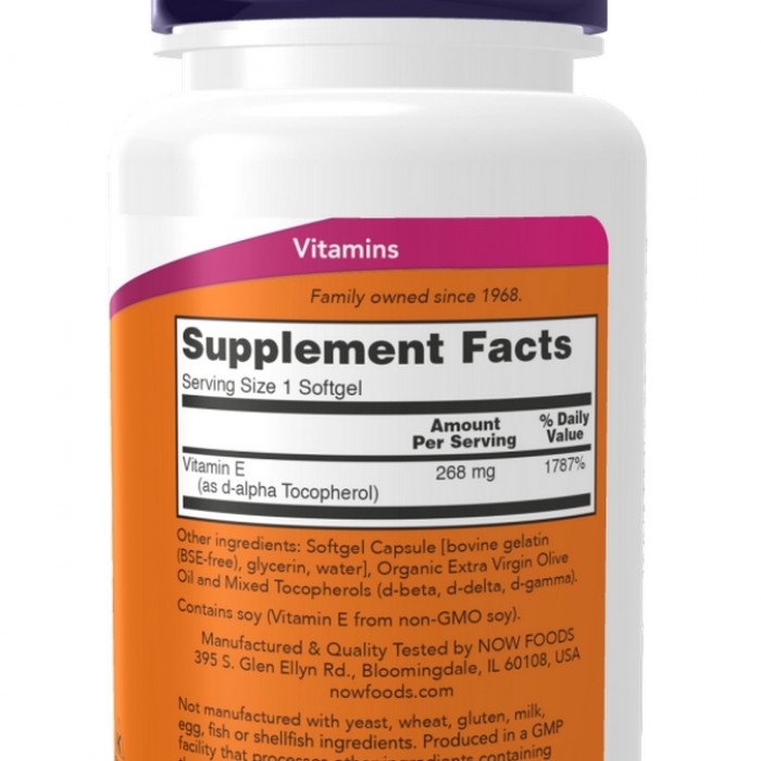 Vitamine Now Foods E-400 MIXED TOC  50 SGELS 890 - imagine №2