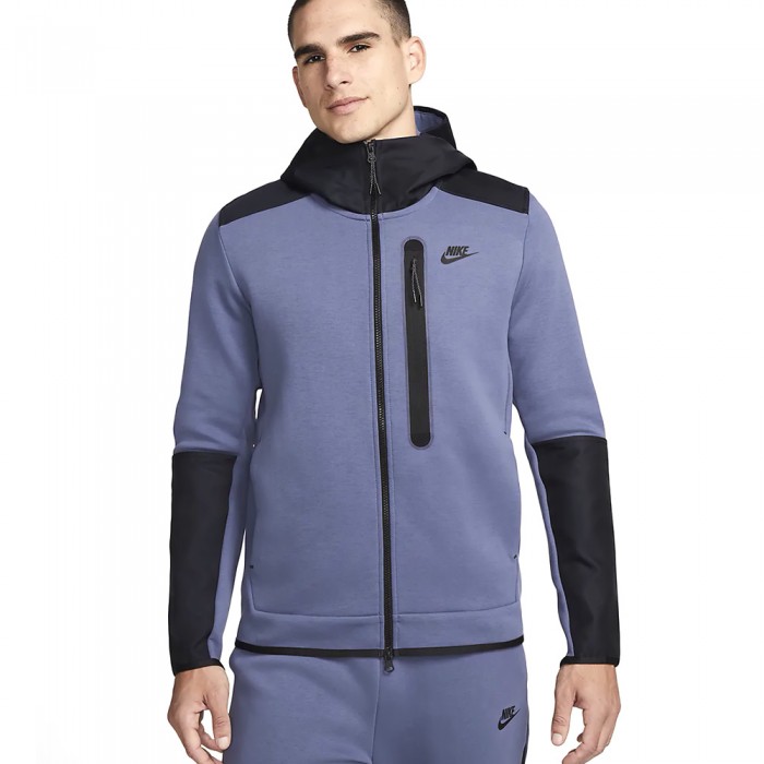 Толстовка Nike M NK TCH FLC OVERLAY FZ DR6165-491 - 4 Толстовка Nike M NK TCH FLC OVERLAY FZ DR6165-491 - 4