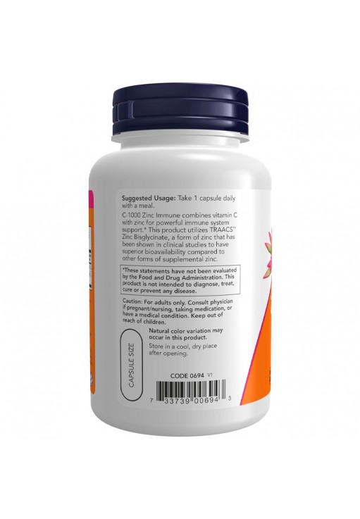 Витамины Now Foods C-1000 & Zinc Immune