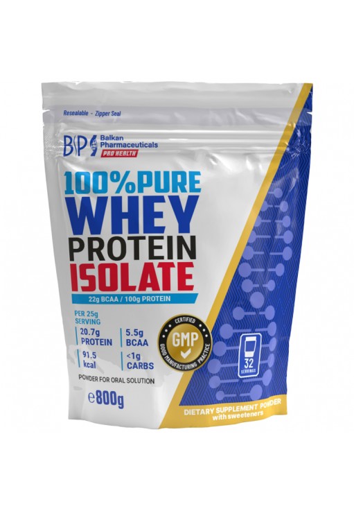 Isolat proteic Balkan Pharmaceuticals WHEY PROTEIN ISOLATE 100% PURE CARAMEL SARAT powder 800 gr