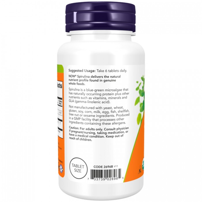 Vitamine Now Foods SPIRULINA 500mg NF2696 - imagine №3