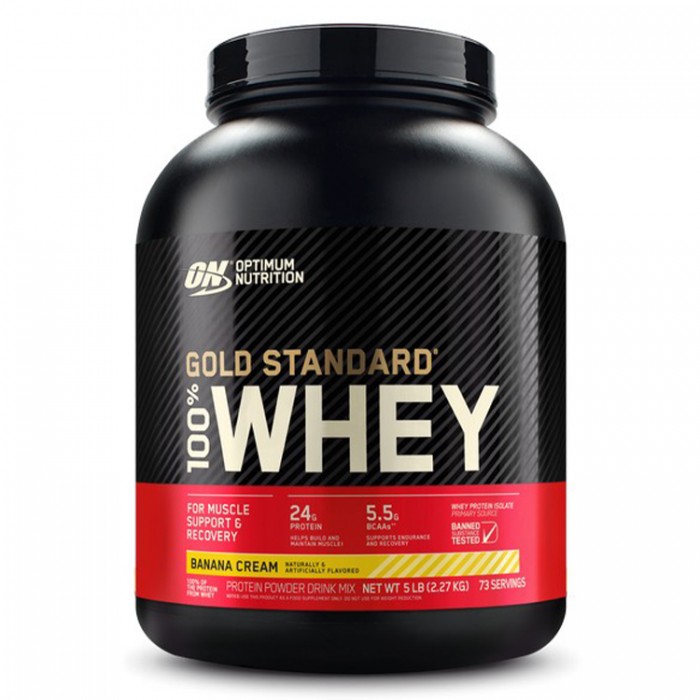 Сывороточный протеин Optimum Nutrition ON 100% WHEY GOLD BANANA CREAM 5LB 1064598 - изображение №2