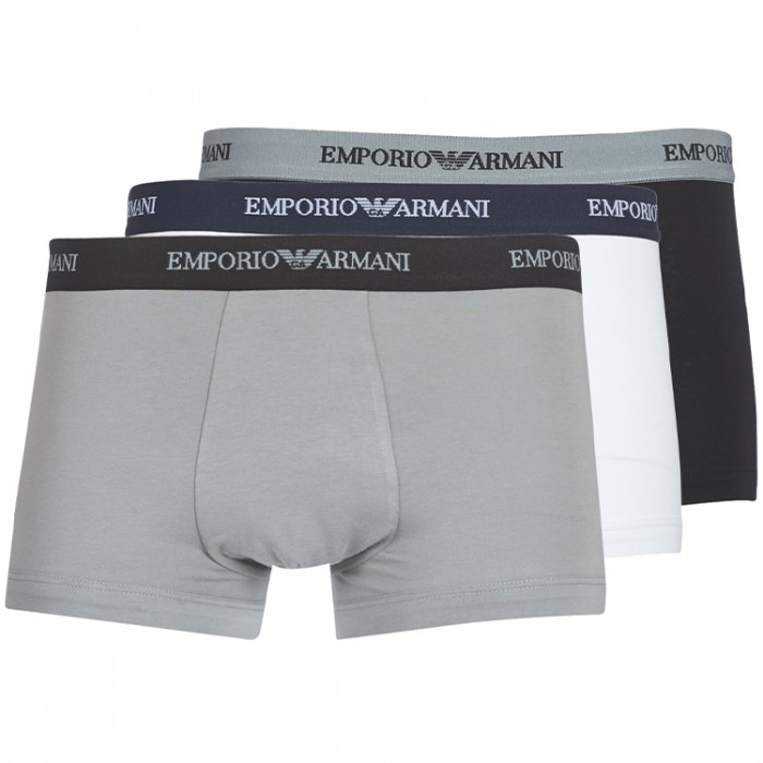 Трусы мужские боксер EA7 EMPORIO ARMANI KNIT 3PACK BOXE CC717-111357-BK-WH-GR - 2