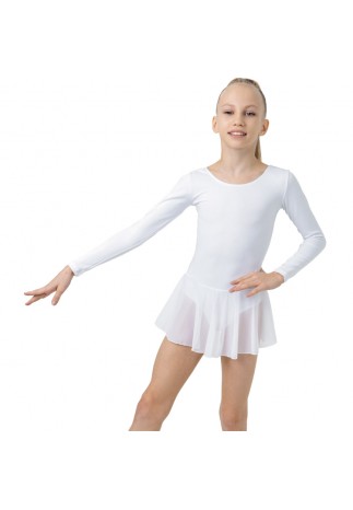 Costum pentru gimnastica cu fusta maneca lunga Grace Dance Gymnastic leotard