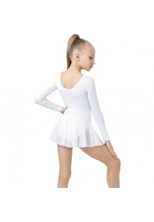 Costum pentru gimnastica cu fusta maneca lunga Grace Dance Gymnastic leotard