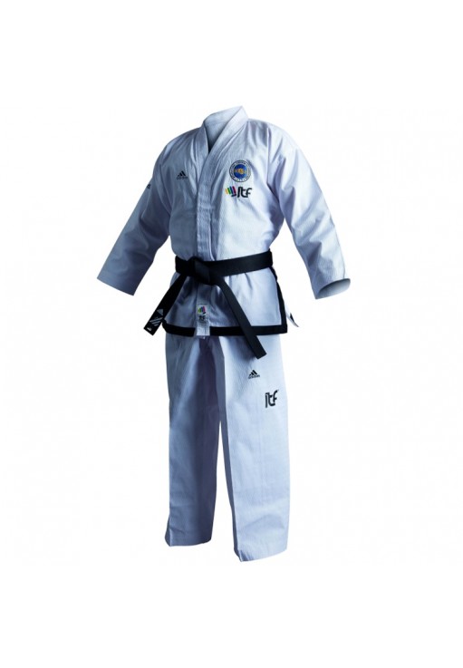 Kimono p/taekwondo 240 g/m2 Masibo Sport Dobok TKD ITF Black Belt Champion