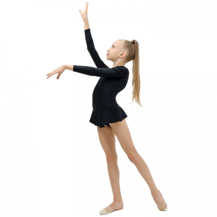 Купальник гимнастический Grace Dance Gymnastic leotard with skirt 8713BK1 - изображение №5