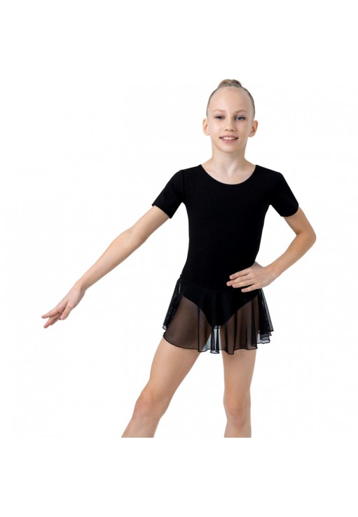 Купальник гимнастический с юбкой короткий рукав Grace Dance Gymnastic leotard