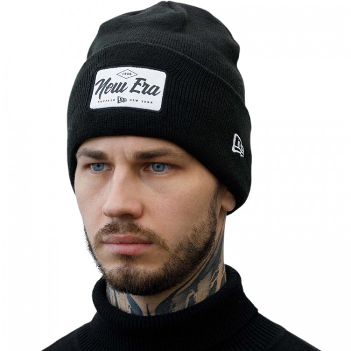 Caciula New Era Wide Cuff Patch Knit 12033078-BLK - imagine №4