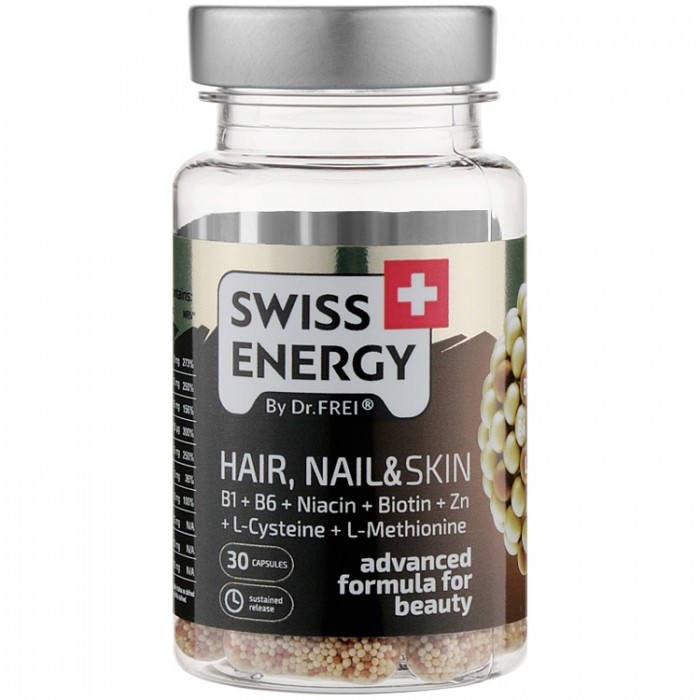 Витамины Swiss Energy NanoCaps Swiss Energy HAIR NAIL  SKIN N30 HAIR-NAIL-SKIN-NANOCAPS - изображение №2